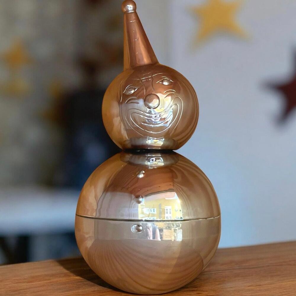 Vintage 1950s Raimond Roly Poly Silver Chrome Clown Bank Whimsy Nostalgic